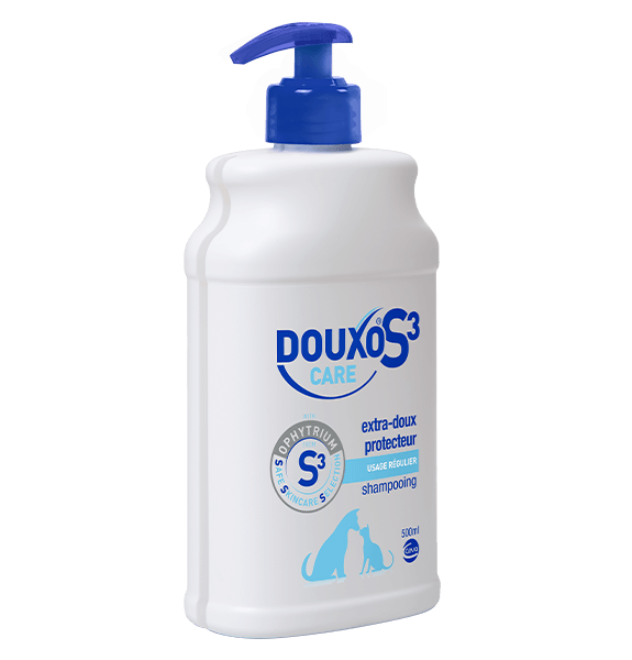 douxo care shampooing 500ml et 200ml extra-doux et protecteur pour un usage régulier
