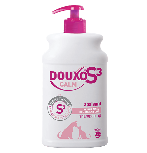 douxo calm shampooing 500ml et 200ml apaisant pour les peau irrités et les démangeaisons