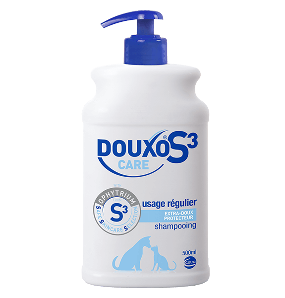douxo care shampooing 500ml et 200ml pour un usage régulier extra-doux et protecteur